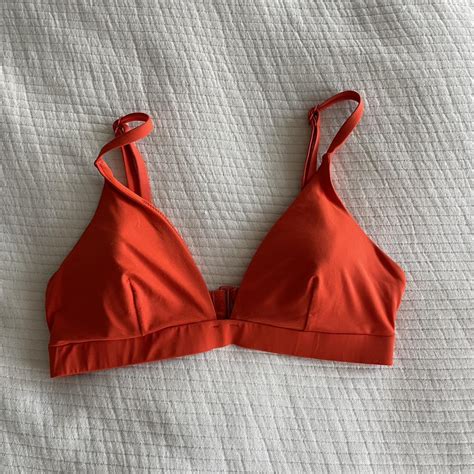 Orange Bikini Top Rarely Worn Has Removable Padding Depop