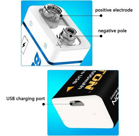 Batería Recargable Usb De Iones De Litio De 9v Batería Recar Envío gratis