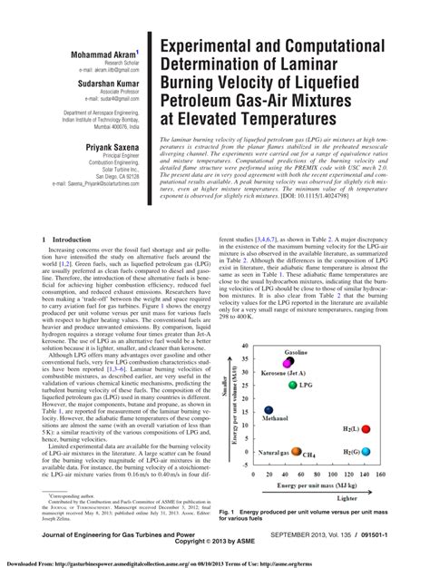 PDF Experimental And Computational Determination Of Laminar Burning