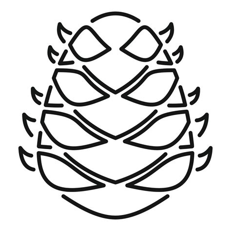 Forest Pine Cone Icon Outline Style Vector Art At Vecteezy