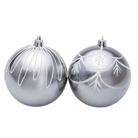 Esferas Christmas Accents Cm Plata Con Blanco Piezas Delsol