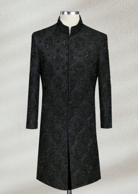 Buy Traditional Embroidered Black Sherwani Shameel Khan