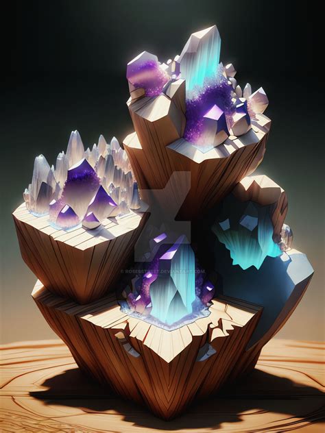 Crystals 06 Wooden Base By Rosesstreet On Deviantart