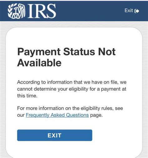 ‘payment Status Not Available Error Message From Irs Website Greeted