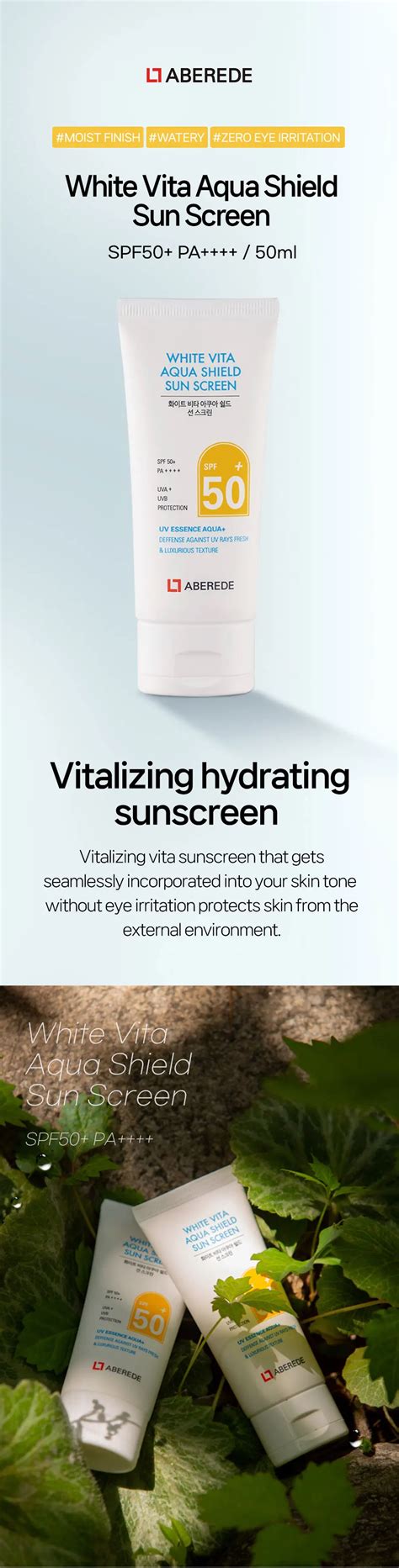 Aberede White Vita Aqua Shield Sun Screen Incorporated Into Your Skin