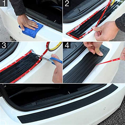 Runmade Black Red Rubber 35 4 Inch Rear Bumper Protector Guard Door