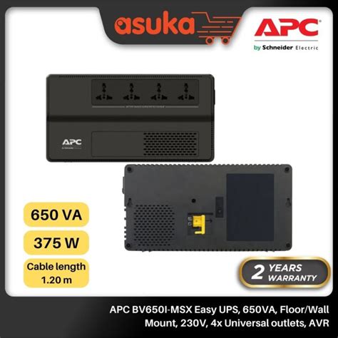 APC BV650I MSX BV800I MSX BV1000I MSX EASY UPS BV 1000VA AVR