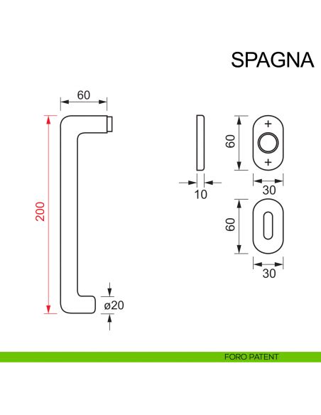 Maniglia In Acciaio Per Porta Con Impugnatura 200 Mm Spagna Fimet Inox