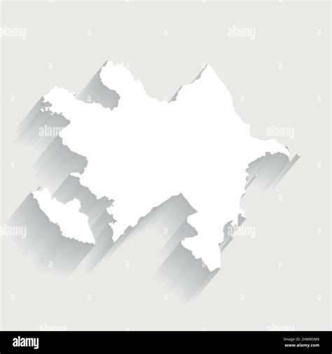 Simple White Azerbaijan Map On Gray Background Vector Illustration