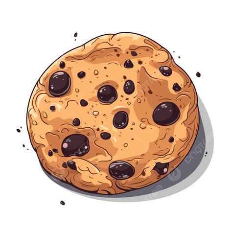 Chocolate Chip Cookie Clipart Cartoon Drawn Cookie With Cookies With