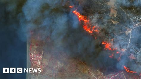 Greece Fires In Maps And Satellite Images Show Extent Of Damage Bbc News