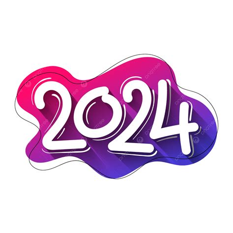 2024 In Gradient Style Vector 2024 Gradient Year Png And Vector With