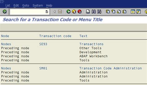 Search And Find Sap Transaction Code Using Se93 Or Searchsapmenu