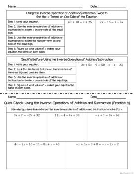 Introduction To Algebraic Equations Guided Notes Presentation INB