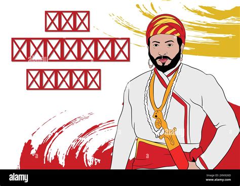 Vector Illustration Of Chhatrapati Shivaji Maharaj Jayanti Text In