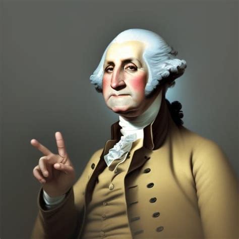 George Washington Handing Out Doves And Peace Signs To The American