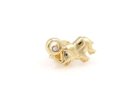 Chopard 18K Yellow Gold Happy Diamonds Elephant Pin Gem