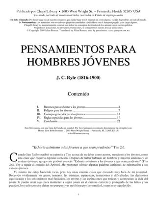 Pensamientos Para Hombres Jovenes Jc Ryle Pdf