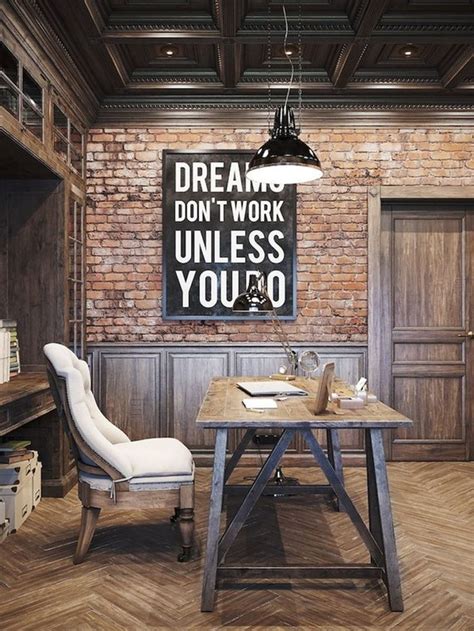 34 Gorgeous Rustic Office Decor Ideas - MAGZHOUSE