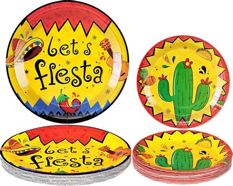 Amazon Wernnsai Pcs Paper Fiesta Plates Set Cinco De Mayo