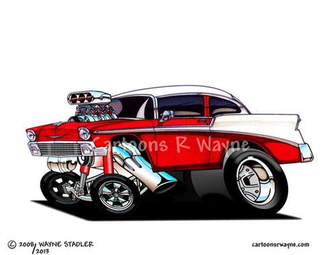 56 Chevy Gasser Bing Images Automotive Artwork Car Artwork Cartoon Car Drawing