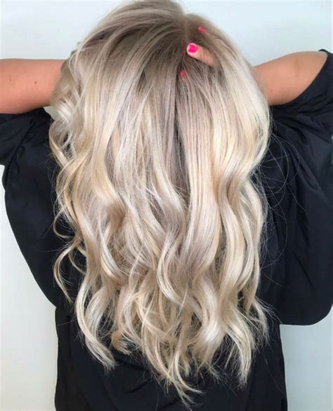 Ash Blonde With Shadow Root Blonde Hair Color Haircut And Color Brunette Roots