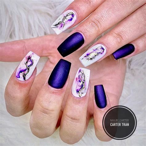 Set Of Matt Gel Violet Fizz 31pms Ft Marble Look Done 🥰😘😍🤩😎🤑🤗💅🏻💎 Nailsbycarter