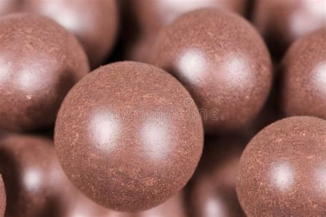 Chocolate Spheres A Sweet Quick Snack Sugary Chocolate Balls Stock