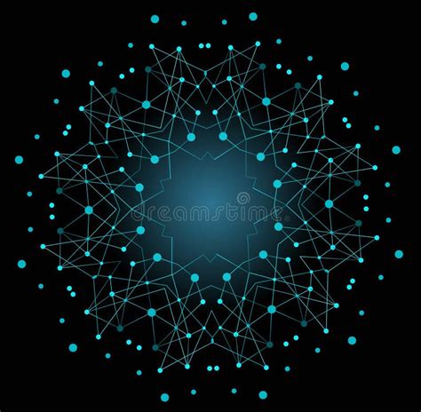 Vector Colorful Bright Shape Molecular Structure With Lines And Stock Vector Illustration Of