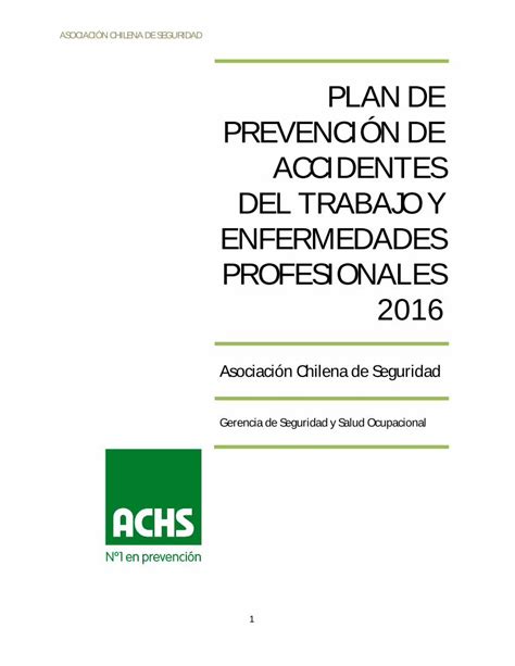 Pdf Plan De Prevenci N De Accidentes Del Trabajo Pdf File