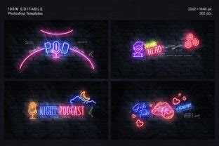 Neon Podcast YouTube Templates Graphic By Sko4 Creative Fabrica