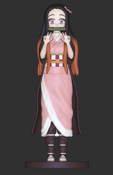 Free STL File Nezuko Kamado From Demon Slayer Kimetsu No Yaiba 3D