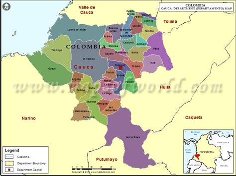 Cauca Colombia Mapa