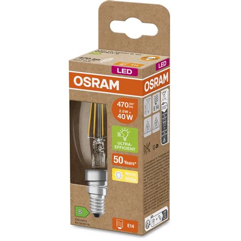 Osram LED Leuchtmittel E14 Kerzenform 2 5 W 470 lm 10 5 x 6 cm H x Ø