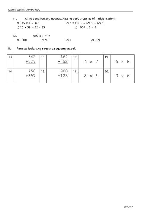 Second Periodic Test Grade 2 Pdf