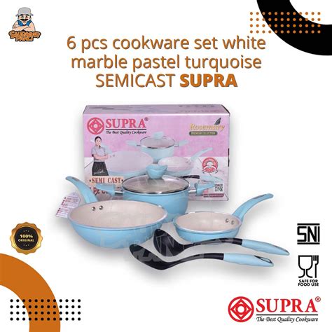 Jual Panci Set Supra Pc White Marble Cookware Set Semicast Anti