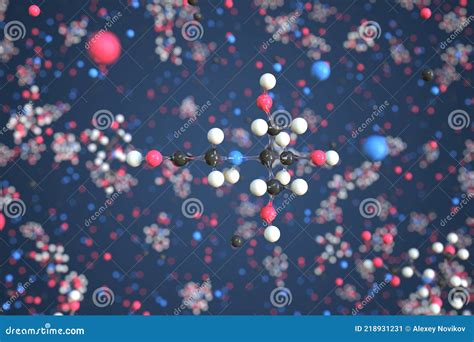 Tricine Molecule Made With Balls Scientific Molecular Model Chemical 3d Rendering Royalty Free