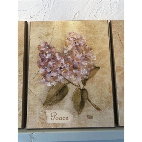 Cheri Blum Art Cheri Blum Art Set Lot 4 Hard Board Floral Print