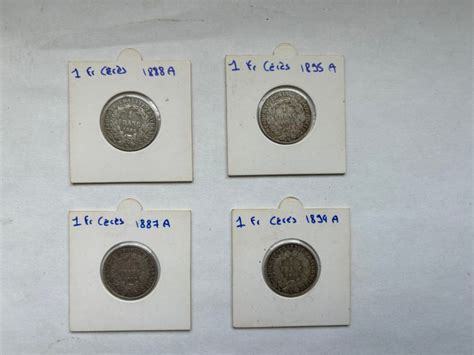 France Iiie République 1870 1940 1 Franc 1887 A 1888 A 1894 A Et