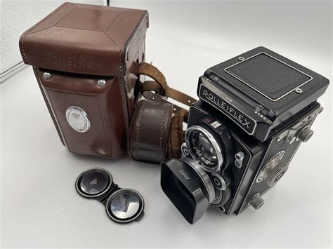 【傷や汚れあり】rolleiflex 80mm 128 レンズフード キャップ ケース付 ローライフレックス Rollei ローライの落札