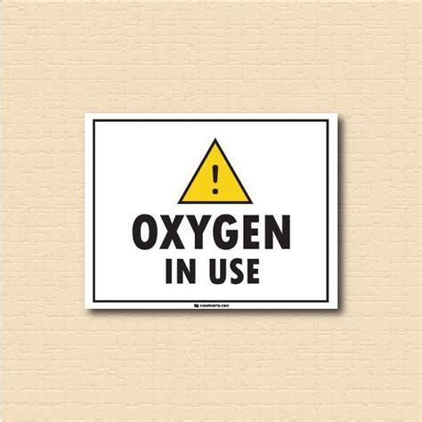 Oxygen In Use Sign Black And Yellow Design