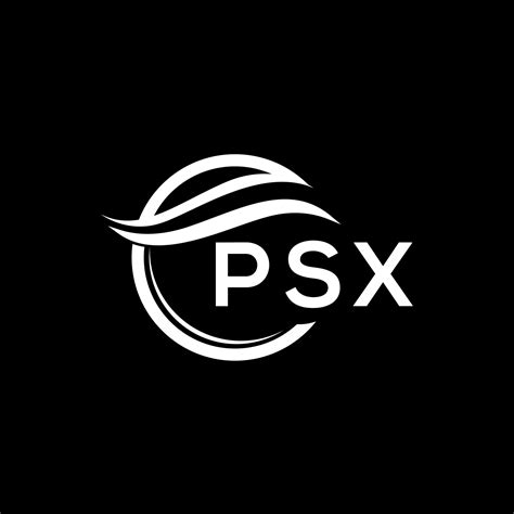 PSX letter logo design on black background. PSX creative circle logo ...