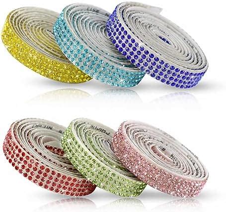 Amazon 4 Rolls Self Adhesive Rhinestone Strips 4 Styles Crystal