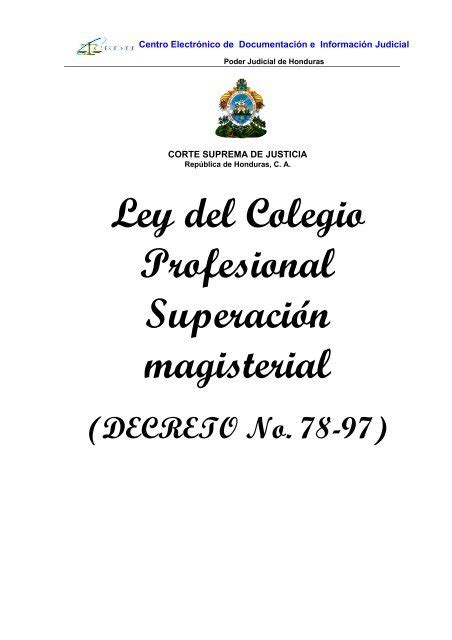 Ley Del Colegio Profesional Superacion Magisterial Poder Judicial