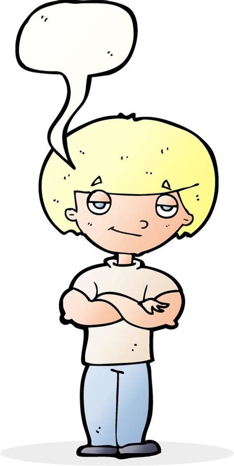 Cartoon Smug Looking Man With Speech Bubble 12351164 Vector Art At Vecteezy
