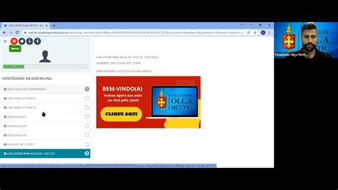 Como Ter Acesso A Aula Ao Vivo Da Sua P S Gradua O Olga Mettig Youtube