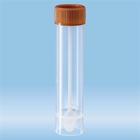 Faeces tube with spoon screw cap LxØ 107 x 25 mm transparent