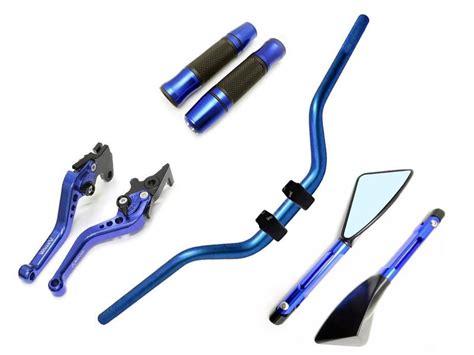 Kit Guidão Naked Manopla Fechada Jupiter Retrovisor TM1 Manete Cb250f Cg150 A Disco Stark Race