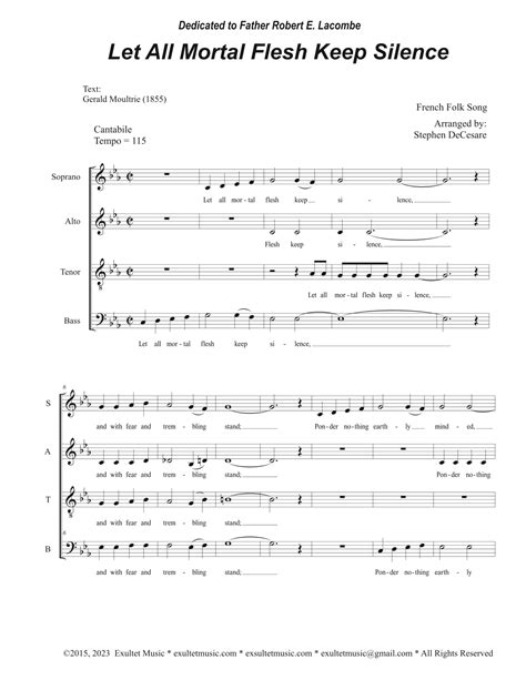 Let All Mortal Flesh Keep Silence Satb Arr Stephen Decesare By