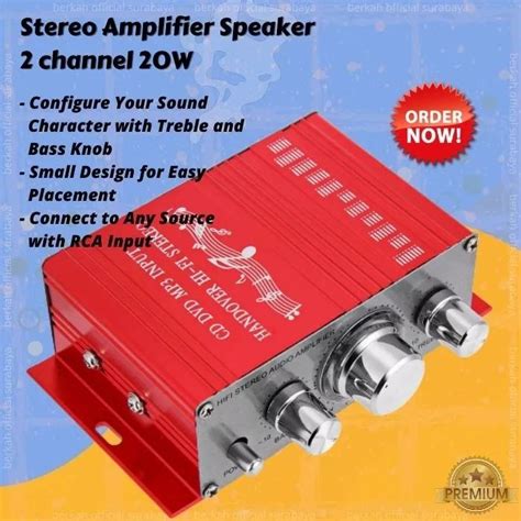 Jual Mini Amplifier Stereo 2 Chanel 20 Watt 20w Shopee Indonesia